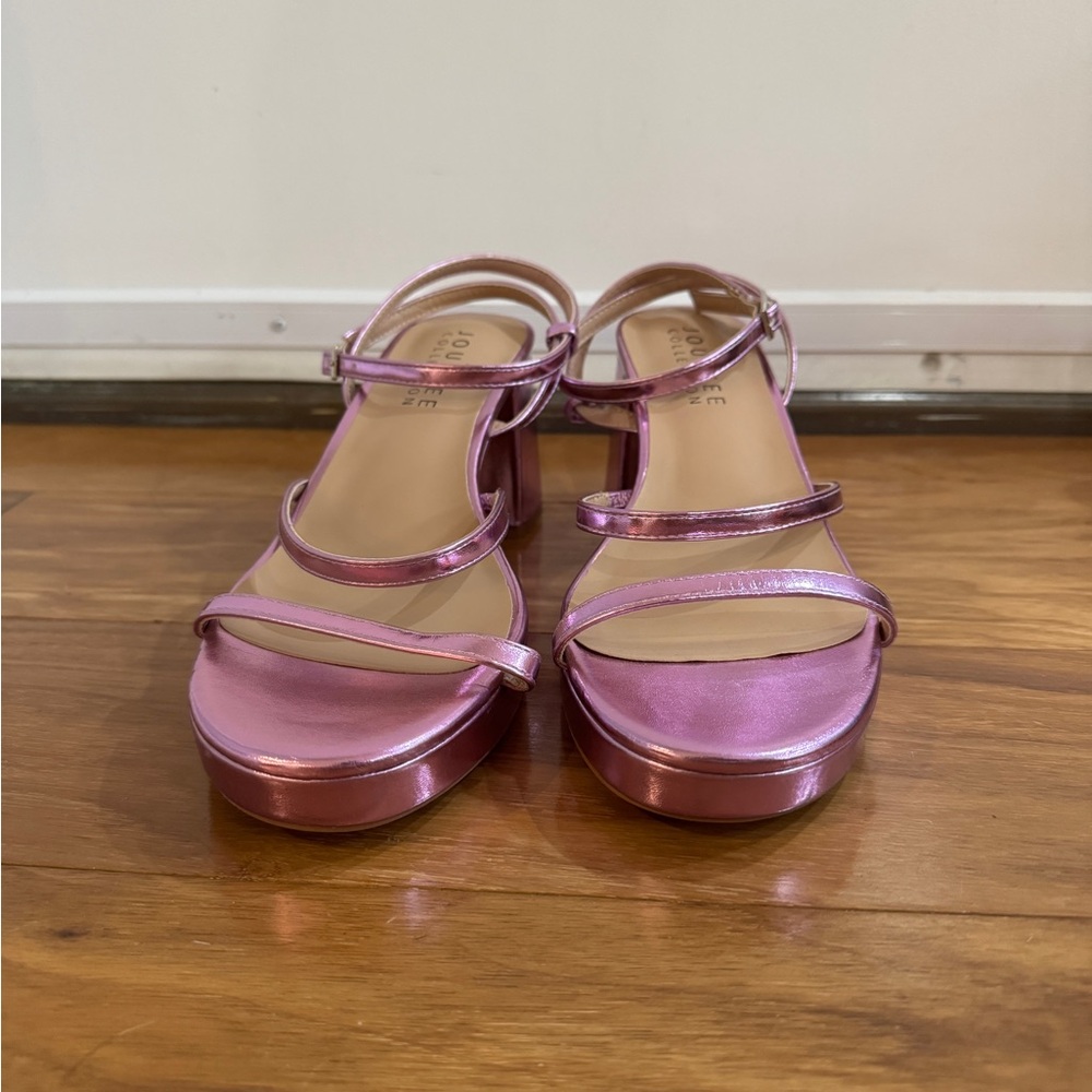 Pink Metallic Platform Heels - image 4